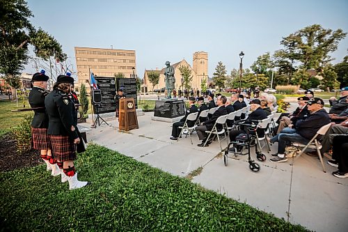 JOHN WOODS / FREE PRESS
People participate in a Queen's Own Cameron Highlanders Dieppe Raid sunset commemoration ceremony at Vimy Ridge Park Tuesday, August 18, 2026. The ceremony remembered the regiment’s involvement in the Dieppe Raid.

reporter: standup