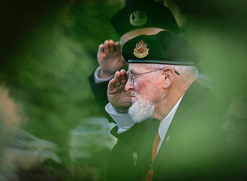 JOHN WOODS / FREE PRESS
People participate in moment of silence at a Queen's Own Cameron Highlanders Dieppe Raid sunset commemoration ceremony at Vimy Ridge Park Tuesday, August 18, 2026. The ceremony remembered the regiment’s involvement in the Dieppe Raid.

reporter: standup