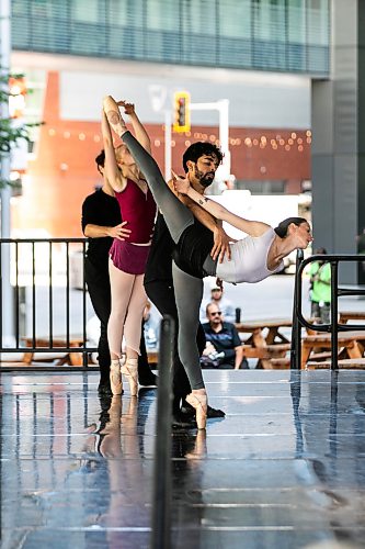 MIKAELA MACKENZIE / FREE PRESS
	
RWB company rehearsals with choreographer Houston Thomas take place at True North Square for Revealed, an open-air behind the scenes experience happening August 19th to 21st, on Wednesday, Aug. 19, 2026.

Standup.
Free Press 2026