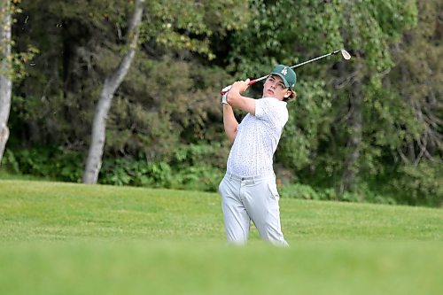 Jaxon Jacobson beat Soren Milne 4 and 3 on Thursday to reach the Tamarack golf tournament junior final at Clear Lake Golf Course. (Thomas Friesen/The Brandon Sun)