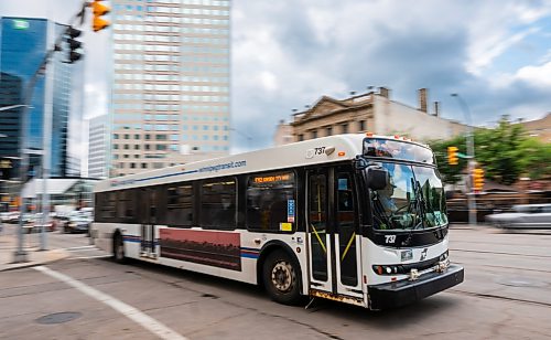 ROBERT LEE / FREE PRESS
Winnipeg Transit busses drive down Main Street in Winnipeg on Thursday, August 20, 2026.