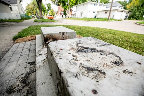 MIKAELA MACKENZIE / FREE PRESS
The site of a burned-down community mailbox on Andrews Street near Atlantic Avenue on Friday, Aug. 21, 2026.
For Morgan story.
Free Press 2026