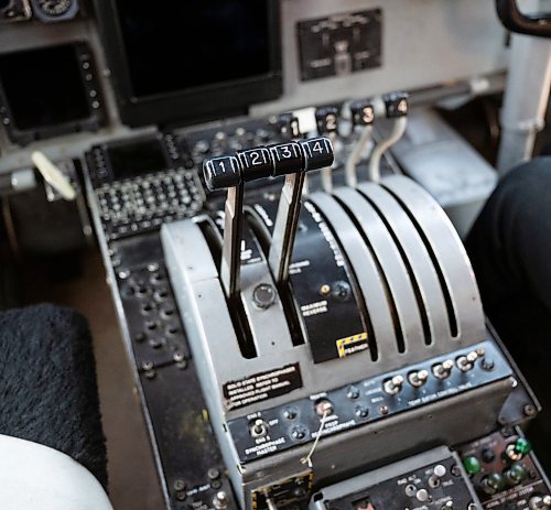 ROBERT LEE / FREE PRESS
An interior shot of the cockpit of the Hercules that is standing down from service, marking the end of more than six decades of remarkable service to Canadians at the Royal Aviation Museum in Winnipeg on Friday, August 21, 2026. 
