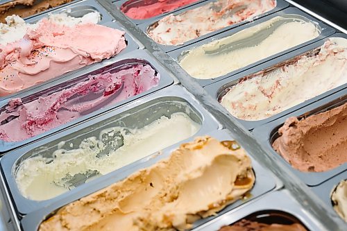 Daniel Crump / Winnipeg Free Press. All 24 flavours of hard ice cream featured on the menu at Dug + Betty’s are original flavours developed by owner Fern Kirouac. June 2, 2020.