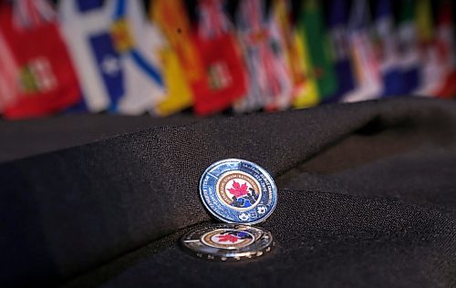 Ruth Bonneville / Free Press

 LOCAL STDUP - mint coin

Photo of 2, two-dollar coins with the provincial flags in the background on a table stage after the unveiling.  

The Royal Canadian Mint  unveils a special two dollar coin into circulation in honour of the 100th anniversary of The Royal Canadian Legion at the RBC Convention Centre Monday.  

The event took place during the  Legion’s 50th Dominion Convention in Winnipeg, Manitoba, marking the Legion’s century of support for veterans, their families and communities, 

Aug 24th,,  2026