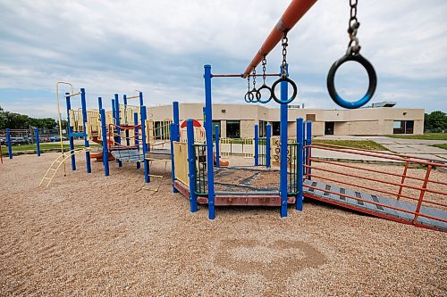 MIKE DEAL / FREE PRESS
The old playground that will be torn down and replaced by a new one this coming October.
Jamie Moses, Minister of Business, Mining, Trade and Job Creation, announces that the province is investing $100,000 through the Healthy Kids, Healthy Communities Play Structure Fund to support the development of a new playground at Lavallee School in the Louis Riel School Division during a press conference held on the grounds of Lavallee School where the new playground will be built.
260824 - Monday, August 24, 2026.