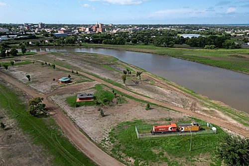 24082026
Dinsdale Park is seen from the air on Monday. Repairs at the park in the wake of flooding this summer are almost complete. (Tim Smith/The Brandon Sun)default