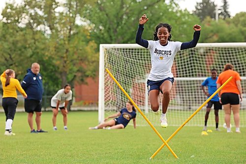 25082026
Keashae Masters takes part in a drill as the Brandon University Bobcats women’s soccer team takes part in preseason training at the university on Tuesday morning. The Bobcats start their season on September 12 with their home-opener.  (Tim Smith/The Brandon Sun)
