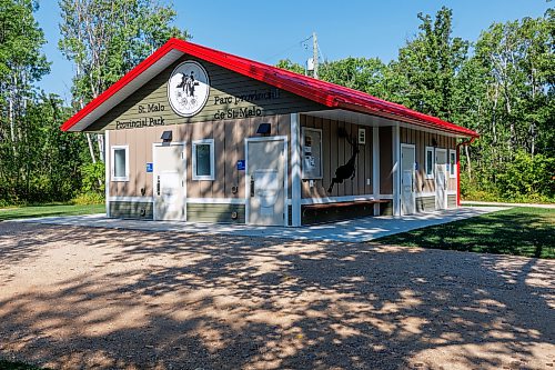 MIKE DEAL / FREE PRESS
One of the newest buildings at St. Malo Provincial Park is the new bathrooms near the beach.
Reporter: Melissa Martin
260821 - Friday, August 21, 2026.