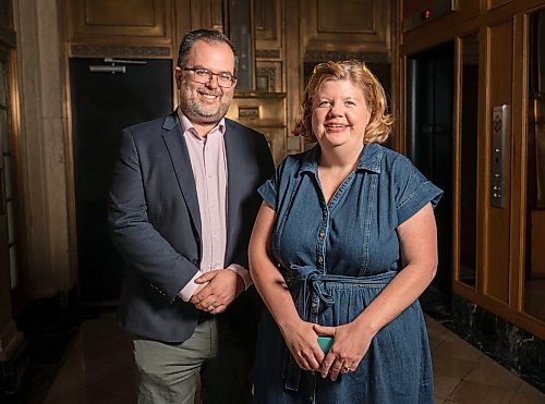 ROBERT LEE / FREE PRESS
Curtis Brown and Mary Agnes Welch are photographed at their office in Winnipeg on Wednesday, August 26, 2026. The two were principals of Probe Research and are now shareholders of Abacus Data.