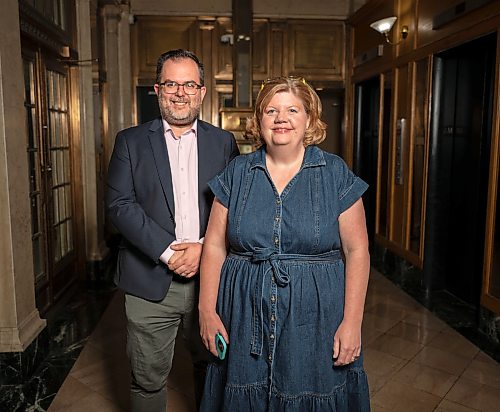 ROBERT LEE / FREE PRESS
Curtis Brown and Mary Agnes Welch are photographed at their office in Winnipeg on Wednesday, August 26, 2026. The two were principals of Probe Research and are now shareholders of Abacus Data.