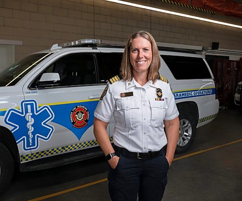 ROBERT LEE / FREE PRESS
Michelle Long, Assistant Chief of Paramedic Operations poses for a photo at Winnipeg Fire Paramedic Service Station 1 on Wednesday, August 19, 2026.