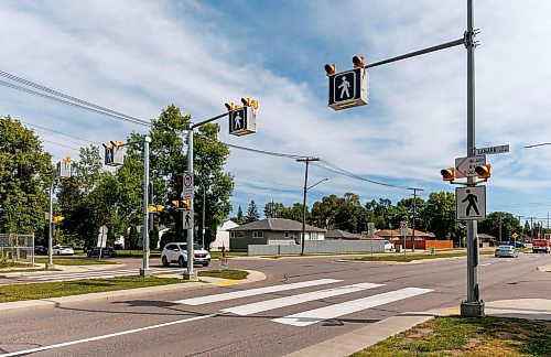 MIKE DEAL / FREE PRESS
The crosswalk at Grant Avenue and Lanark Street near to the Carpathia Children's Centre at 1777 Grant Ave.
Reporter: Maggie Macintosh
260828 - Friday, August 28, 2026.