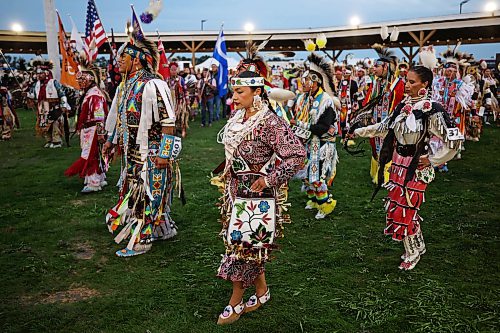 28082026
Hundreds of dancers, dignitaries and elders fill the powwow arbor during the grand entry on the opening evening of the Birdtail Sioux Dakota Nation Wacipi (Powwow) on Friday. The powwow marked the nation’s first powwow in 15 years and is being held all weekend at Birdtail’s brand new powwow arbor. The event brings in dancers, drummers and spectators from near and far.
(Tim Smith/The Brandon Sun)