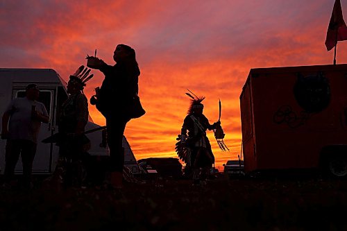 28082026
Spectators and participants take in the opening evening of the Birdtail Sioux Dakota Nation Wacipi (Powwow) on Friday as the last rays of sunlight fill the sky. The powwow marked the nation’s first powwow in 15 years and is being held all weekend at Birdtail’s brand new powwow arbor. The event brings in dancers, drummers and spectators from near and far.
(Tim Smith/The Brandon Sun)
