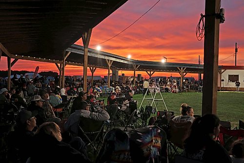 28082026
Spectators and participants take in the opening evening of the Birdtail Sioux Dakota Nation Wacipi (Powwow) on Friday as the last rays of sunlight fill the sky. The powwow marked the nation’s first powwow in 15 years and is being held all weekend at Birdtail’s brand new powwow arbor. The event brings in dancers, drummers and spectators from near and far.
(Tim Smith/The Brandon Sun)