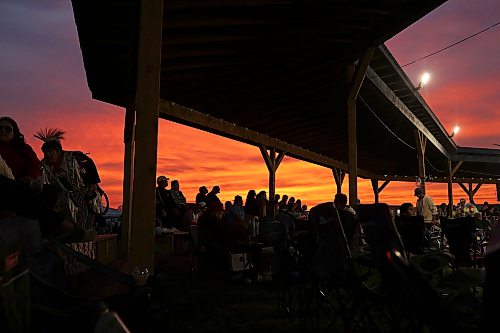 28082026
Spectators and participants take in the opening evening of the Birdtail Sioux Dakota Nation Wacipi (Powwow) on Friday as the last rays of sunlight fill the sky. The powwow marked the nation’s first powwow in 15 years and is being held all weekend at Birdtail’s brand new powwow arbor. The event brings in dancers, drummers and spectators from near and far.
(Tim Smith/The Brandon Sun)
