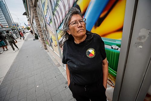JOHN WOODS / FREE PRESS
Viv Ketchum, ambassador with Impact Security at Portage Avenue Dollarama, is photographed outside the store Monday, August 31, 2026. Impact Security has hired an indigenous advocate to work as an ambassador alongside security staff.

reporter: chris