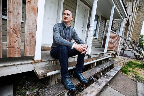JOHN WOODS / WINNIPEG FREE PRESS
Kevin Chief, former educator/advocate and politician, sits on the steps of his childhood home on Burrows in his old North End stomping grounds Tuesday, May 26, 2020. Chief is opening up about his past.
Reporter: May