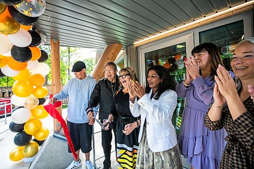 MIKAELA MACKENZIE / FREE PRESS
Board chair Bernice Thorassie cuts the ribbon at the Native Addictions Council of Manitoba grand re-opening of its renovated space on Salter Street on Tuesday, Sept. 1, 2026.
For Scott story.
Free Press 2026