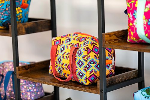 MIKAELA MACKENZIE / FREE PRESS
	
Bags at Trail Creations &amp; Supply, an Indigenous-owned fabric and art store opening this weekend, on Wednesday, Aug. 19, 2026.

For Gabby story.
Free Press 2026