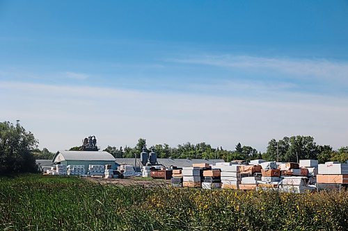 A lot north of Western Archrib is seen with various stock stored on site. In between the lot and Western Archrib’s facility is a portion of a public road called Buckingham Street, which the manufacturer is purchasing through an agreement with the Municipality of Boissevain-Morton. The street is expected to be sold for $1 within roughly six months. The purchase of the street is meant to facilitate growth of the manufacturer within Boissevain. (Connor McDowell/The Brandon Sun)