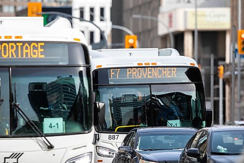 MIKAELA MACKENZIE / FREE PRESS

Buses run downtown on Wednesday, Feb. 25, 2026. The Downtown Winnipeg BIZ commissioned a survey, which found that the vast majority of downtown bus riders are unhappy with the new system.


For Gabby story.
Free Press 2026