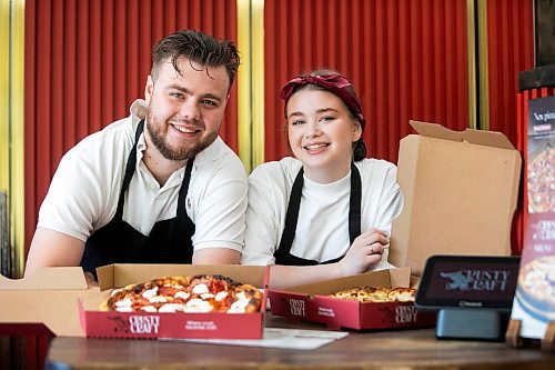 MIKAELA MACKENZIE / FREE PRESS
	
Oleksii Samokhval and Iryna Mehedyn, owners of Crusty Craft Pizza in Transcona, on Wednesday, Sept. 2, 2026.

For Dave Sanderson story.
Free Press 2026