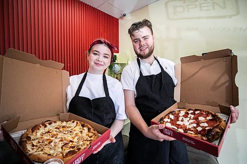 MIKAELA MACKENZIE / FREE PRESS
	
Oleksii Samokhval and Iryna Mehedyn, owners of Crusty Craft Pizza in Transcona, on Wednesday, Sept. 2, 2026.

For Dave Sanderson story.
Free Press 2026