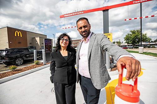 MIKAELA MACKENZIE / FREE PRESS
	
Amit Kapoor, operator/franchisee of the first drive-thru-only McDonald's restaurant in Canada, with his wife Bharti Kapoor at the Kenaston location on Wednesday, Sept. 2, 2026.

For Aaron Epp story.
Free Press 2026