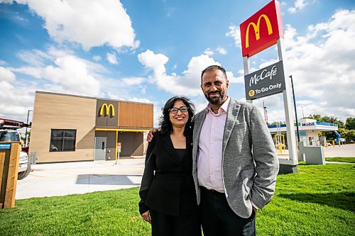 MIKAELA MACKENZIE / FREE PRESS
	
Amit Kapoor, operator/franchisee of the first drive-thru-only McDonald's restaurant in Canada, with his wife Bharti Kapoor at the Kenaston location on Wednesday, Sept. 2, 2026.

For Aaron Epp story.
Free Press 2026