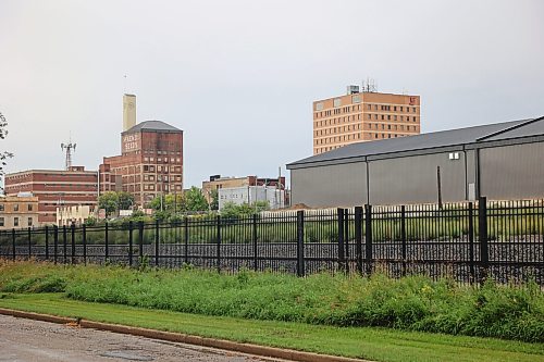 The black pickleball facility on the right is seen as a boon to visitation in Brandon’s downtown core. Following its construction, a housing development was announced across the street. Developers, city staff, and downtown business advocates have said the sporting complex is part of revitalization downtown. (Connor Mcdowell/The Brandon Sun)