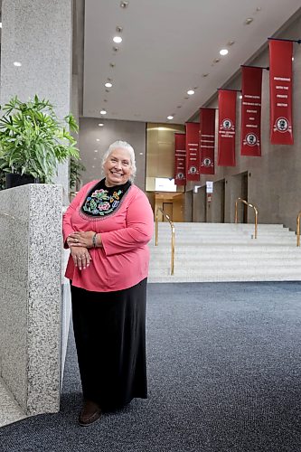 Ruth Bonneville / Free Press
ENT - Metis / Main
Portrait of Minister Barbara Fleury, the Minister of Culture, Heritage, and Michif Language for the Manitoba Métis Federation (MMF), inside the foyer of 333 Main Street,
What: Profile of the MMF's Bank of Montreal transformation
Reporter: Conrad Sweatman
Sept 2nd., 2026