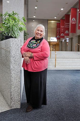 Ruth Bonneville / Free Press
ENT - Metis / Main
Portrait of Minister Barbara Fleury, the Minister of Culture, Heritage, and Michif Language for the Manitoba Métis Federation (MMF), inside the foyer of 333 Main Street,
What: Profile of the MMF's Bank of Montreal transformation
Reporter: Conrad Sweatman
Sept 2nd., 2026