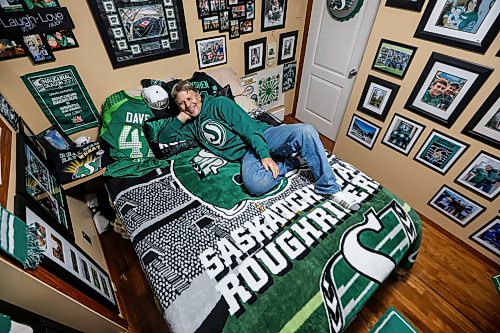 JOHN WOODS / FREE PRESS
Dave Dech, has a room full of Saskatchewan Roughriders paraphernalia that is always growing and was photographed in his home Tuesday, September 8, 2026.
reporter: dave