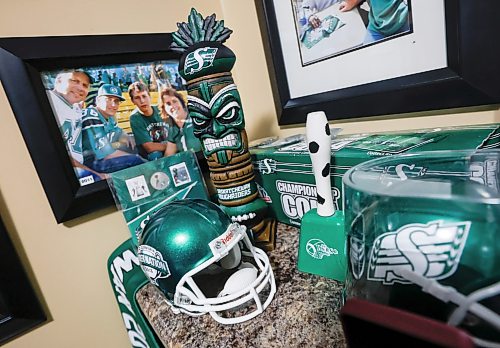 JOHN WOODS / FREE PRESS
Dave Dech, has a room full of Saskatchewan Roughriders paraphernalia that is always growing and was photographed in his home Tuesday, September 8, 2026.
reporter: dave