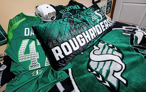 JOHN WOODS / FREE PRESS
Dave Dech, has a room full of Saskatchewan Roughriders paraphernalia that is always growing and was photographed in his home Tuesday, September 8, 2026.
reporter: dave