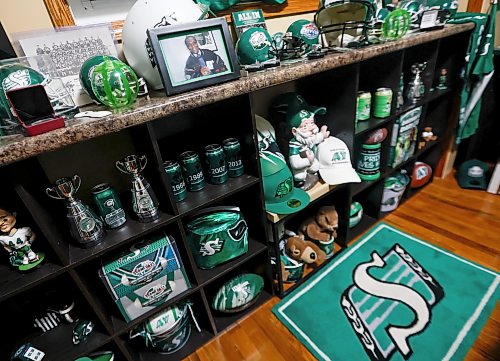 JOHN WOODS / FREE PRESS
Dave Dech, has a room full of Saskatchewan Roughriders paraphernalia that is always growing and was photographed in his home Tuesday, September 8, 2026.
reporter: dave