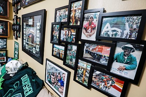 JOHN WOODS / FREE PRESS
Dave Dech, has a room full of Saskatchewan Roughriders paraphernalia that is always growing and was photographed in his home Tuesday, September 8, 2026. 

reporter: dave
