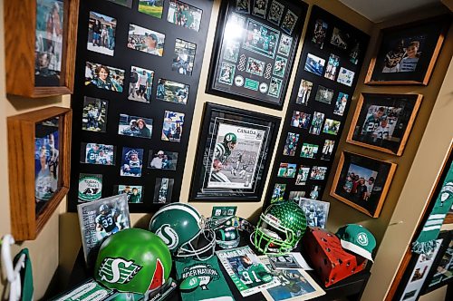 JOHN WOODS / FREE PRESS
Dave Dech, has a room full of Saskatchewan Roughriders paraphernalia that is always growing and was photographed in his home Tuesday, September 8, 2026.
reporter: dave