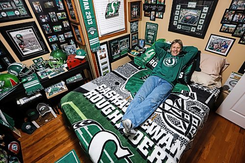 JOHN WOODS / FREE PRESS
Dave Dech, has a room full of Saskatchewan Roughriders paraphernalia that is always growing and was photographed in his home Tuesday, September 8, 2026.
reporter: dave