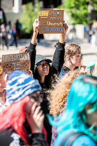 MIKAELA MACKENZIE / FREE PRESS
	
Ela Ancheta at a rally pushing to ban the Dominion Society from campus at the University of Manitoba on Wednesday, Sept. 9, 2026.

For Maggie story.
Free Press 2026