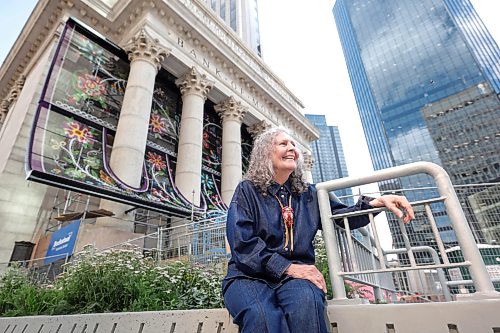 Ruth Bonneville / Free Press

ENT - Metis / Main

Portrait of Metis beadwork artist, Jennine Karachi with her large scale, chainlink Metis artistry that now graces the  outside of MMF's Bank of Montreal building at Portage and Main. 

What: Profile of the MMF's Bank of Montreal transformation 

Reporter: Conrad Sweatman 

Sept 2nd,   2026