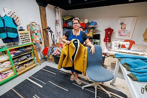 MIKE DEAL / FREE PRESS
Sylvie Desjarlais a Métis and Franco-Manitoban sewist, quilt maker, and textile artist in her studio at 618 ARTlington Studios. 
Working under the name Bo Peep Reimagined Textiles.
Reporter: AV Kitching
260910 - Thursday, September 10, 2026.
