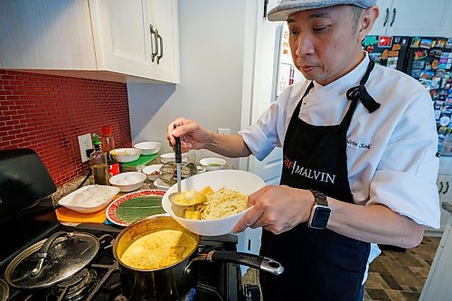 MIKE DEAL / FREE PRESS
Malvin Soh prepairs Nonya Laksa in his kitchen.
Malvin Soh is busy prepping for his pop-up restaurant Sedap Singapore Kitchen. Soh is excited to introduce Winnipeggers to the spicy, complex and delicious flavours of the small island nation.
Reporter: AV Kitching
260910 - Thursday, September 10, 2026.