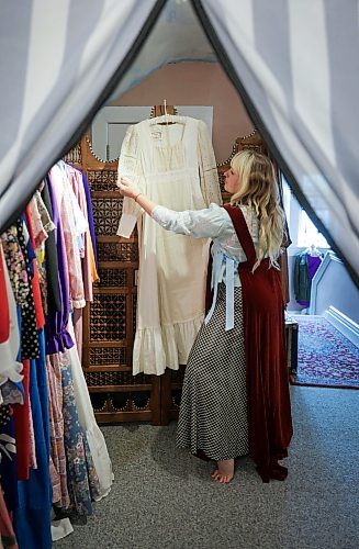 Ruth Bonneville / Free Press
ENT - Patron of Dreams
Photo of Tara Cole-McCaffrey in her boutique vintage clothing store with a classic Gunne Sax dress which is part of her vintage collection.
Story profile piece on the woman behind her boutique vintage shop.
Tara is the patron of dreams. Her boutique store, tucked away in the attic of her family home, is by appointment only. Her home is a this slice of vintage fashion heaven.

Story by AV Kitching
Sept 11th, 2026