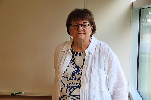 Brandon School Division board chair Linda Ross is shown in a meeting room at Brandon University on Saturday. Ross has announced she will run for re-election. (Abiola Odutola/The Brandon Sun)