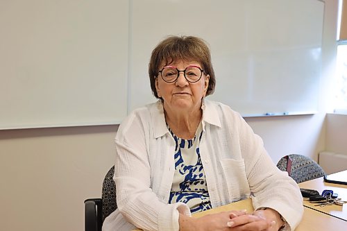 Brandon School Division board chair Linda Ross sits in a meeting room at Brandon University on Saturday. (Abiola Odutola/The Brandon Sun)