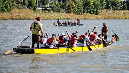 JOHN WOODS / FREE PRESS
Teams compete in the September Dragon Boat Festival at the Manitoba Canoe and Kayak Centre Sunday, September 13, 2026. The event along with dragon boat racing and a training event for some national athletes is a fundraiser for Never Alone Cancer Foundation.

reporter: standup