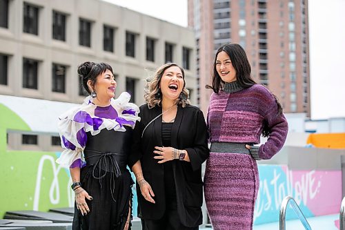 MIKAELA MACKENZIE / FREE PRESS
North of North show co-creator Alethea Arnaquq-Baril (centre) and actors Zorga Qaunaq (left) and Anna Lambe (right) on Monday, Sept. 14, 2026.
For AV story.
Free Press 2026